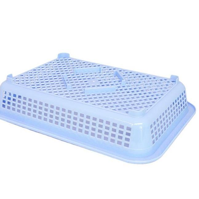 ✹ YOSHIKAWA Nampan / Baki Plastik 2 Layer Tray With Drainer EVL-B-0125 - Biru ❋