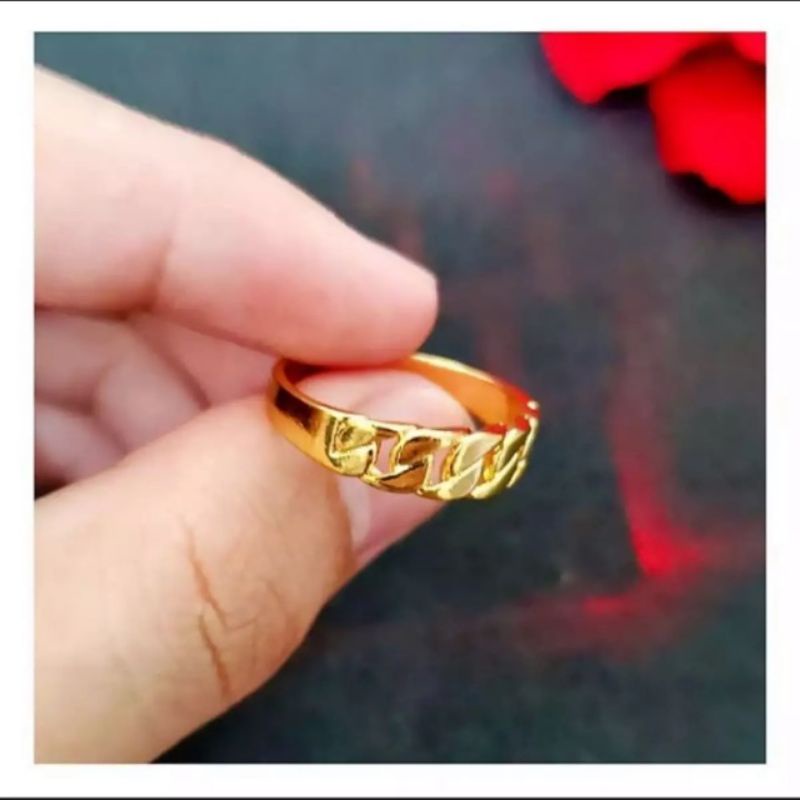 Cincin Wanita Rantai Perhiasan Lapis Emas 18K Yaxiya Jewelry 729