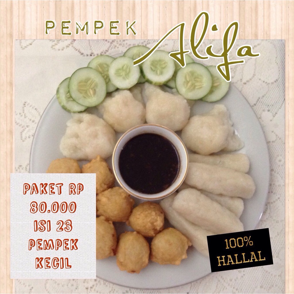 

Pempek Peket B Rp 80.000 isi 16 pempek kecil (campur)