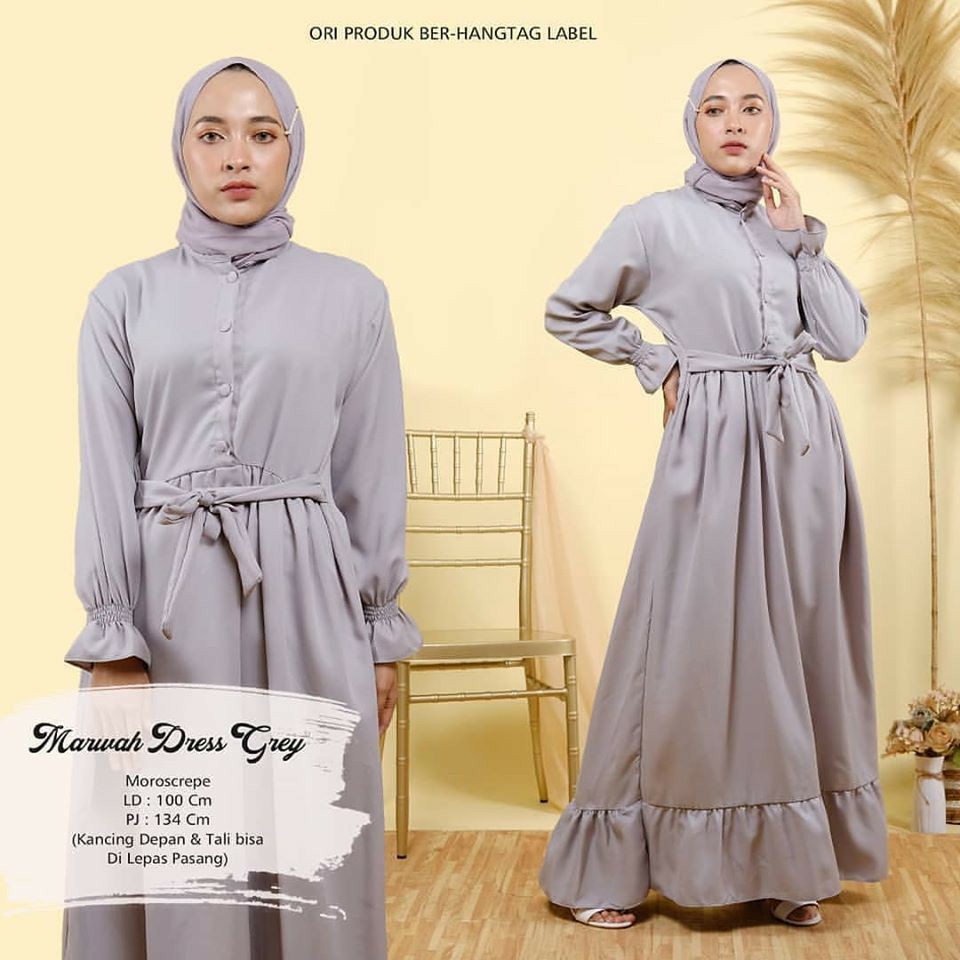 MARWAH DRESS - FLOTTILICIOUS / DRES MUSLIM / GAMIS MUSLIM / GAMIS MURAH / GROSIR BAJU ONLINE