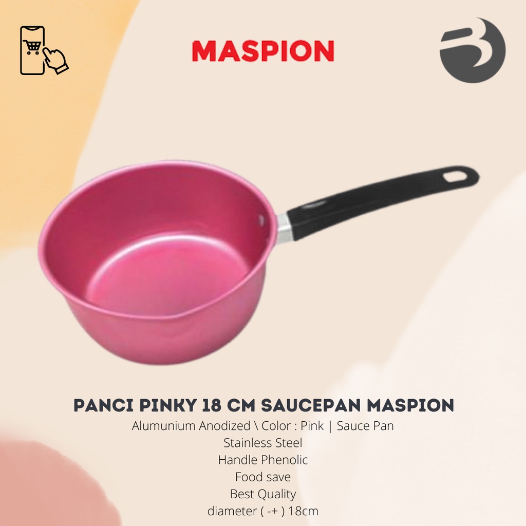 Panci Pinky 18 cm - Panci Mie Pink - Panci Mie / Panci Susu / Saucepan maspion