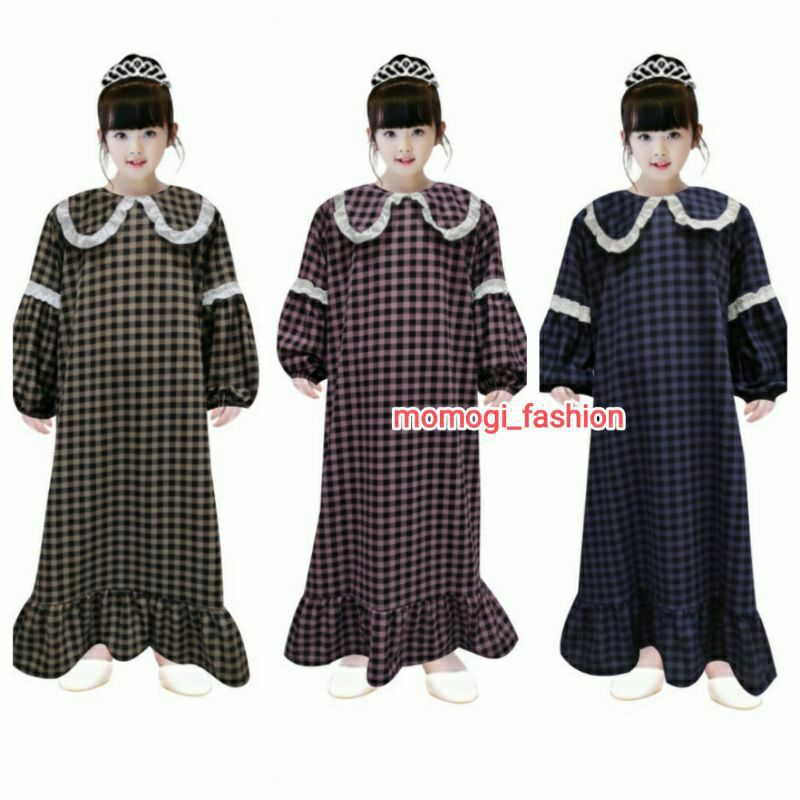 MOMOGI- GAMIS JASMINE / GAMIS ANAK PEREMPUAN LENGAN ALADDIN/ Usia 5-10th