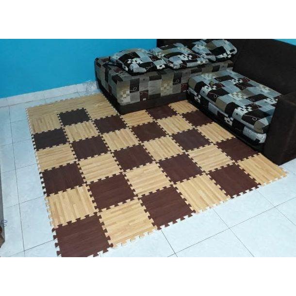 Matras/Tikar/Karpet/Puzzle Alas Lantai Evamat/Evamat Motif Wooden