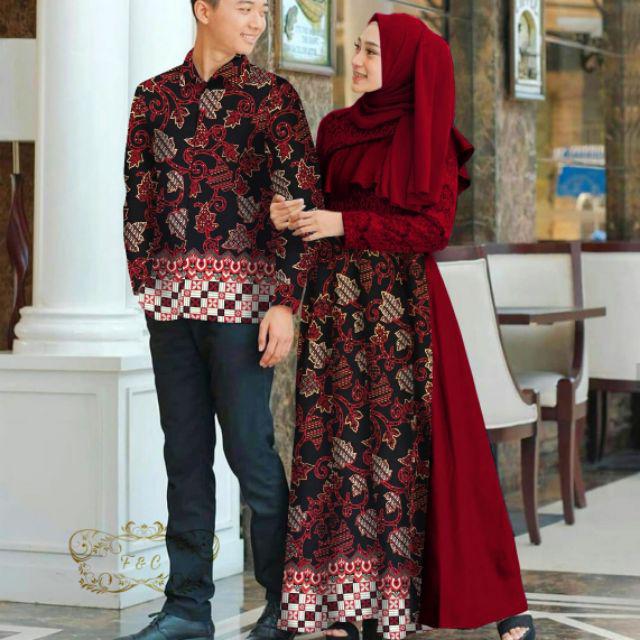 2 UKURAN L XL CP COUPLE ALAZKA BATIK FEHM-Maroon