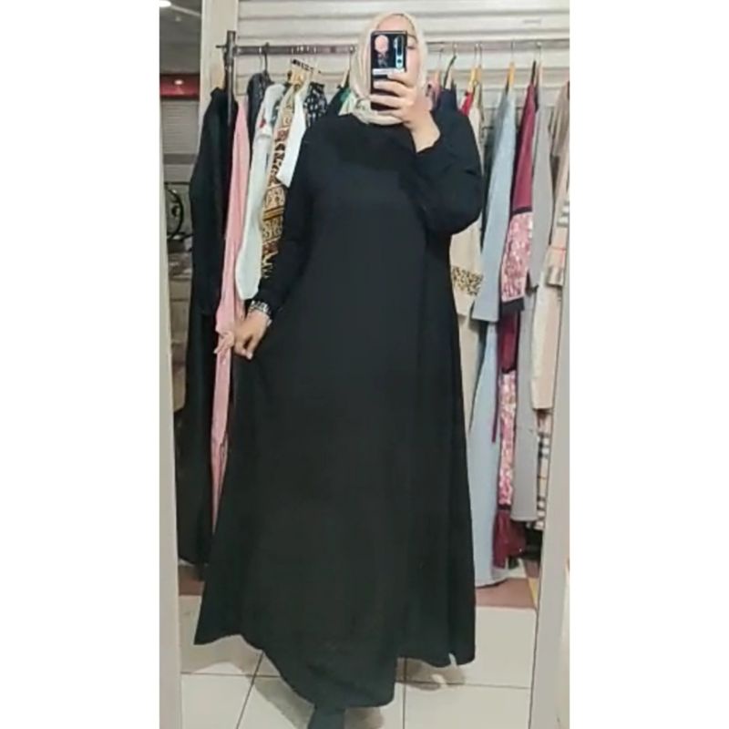 gamis abaya jetblack jumbo premium