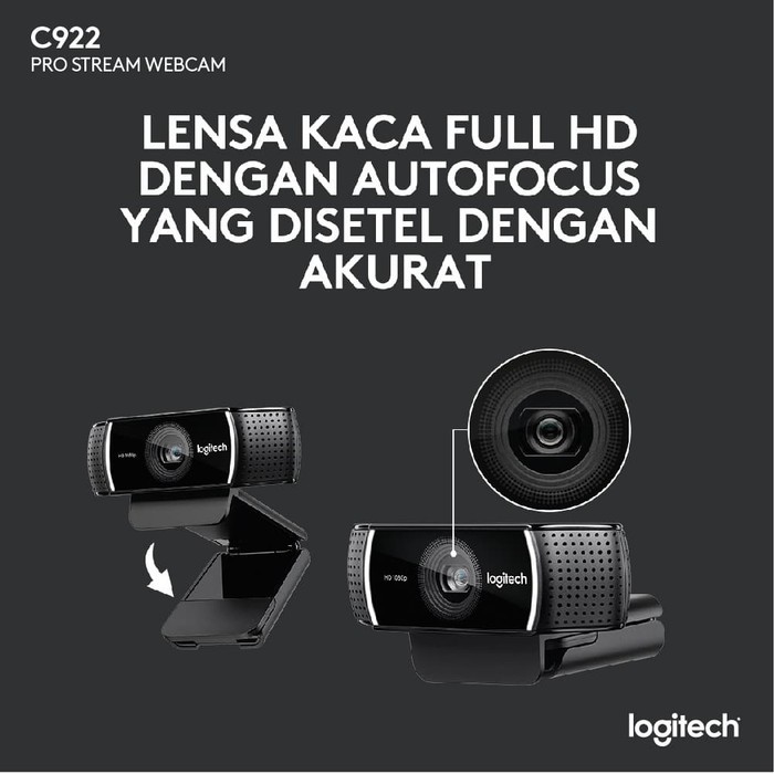 Logitech C922 Pro - HD 1080p Stream Webcam + Tripod