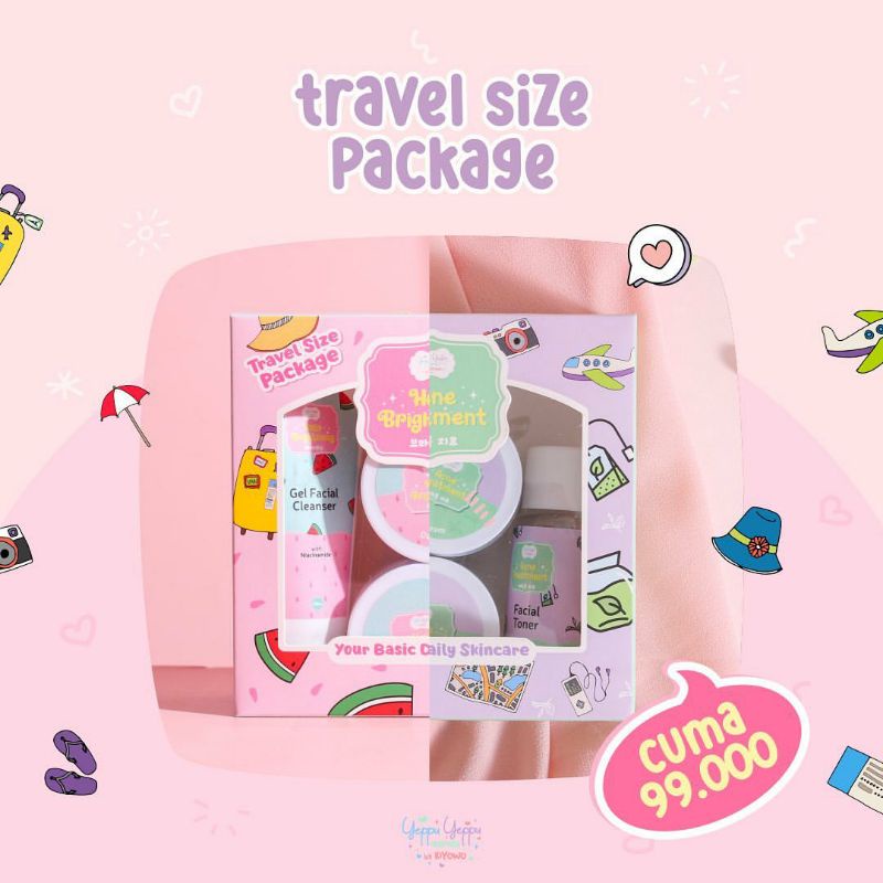 [FREE MASKER WAJAH] Paket Skincare Yeppu Yeppu By Kiyowo Travel Size BPOM Halal Paket Skincare Acne