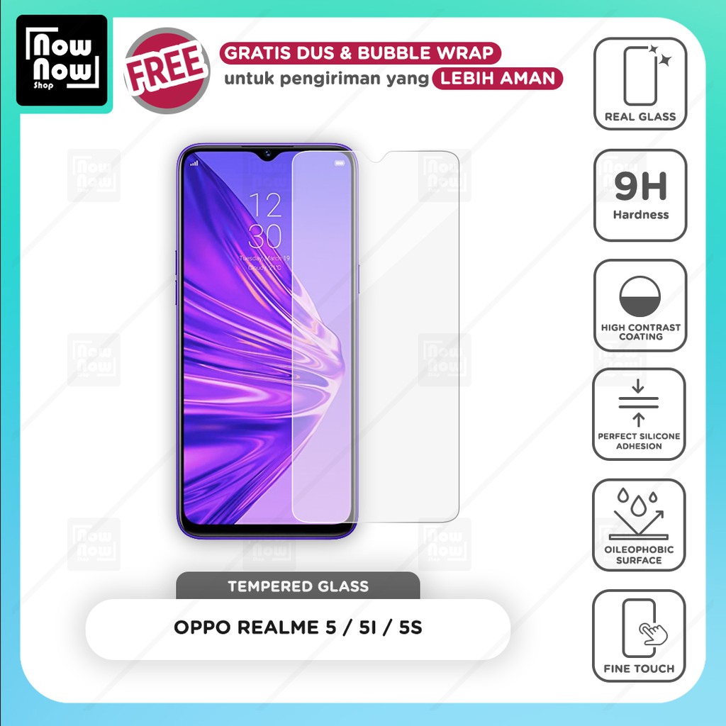 Tempered Glass Anti Gores Oppo Realme 5 / 5i / 5s Screen Guard Protector 9H Kaca Temperglass