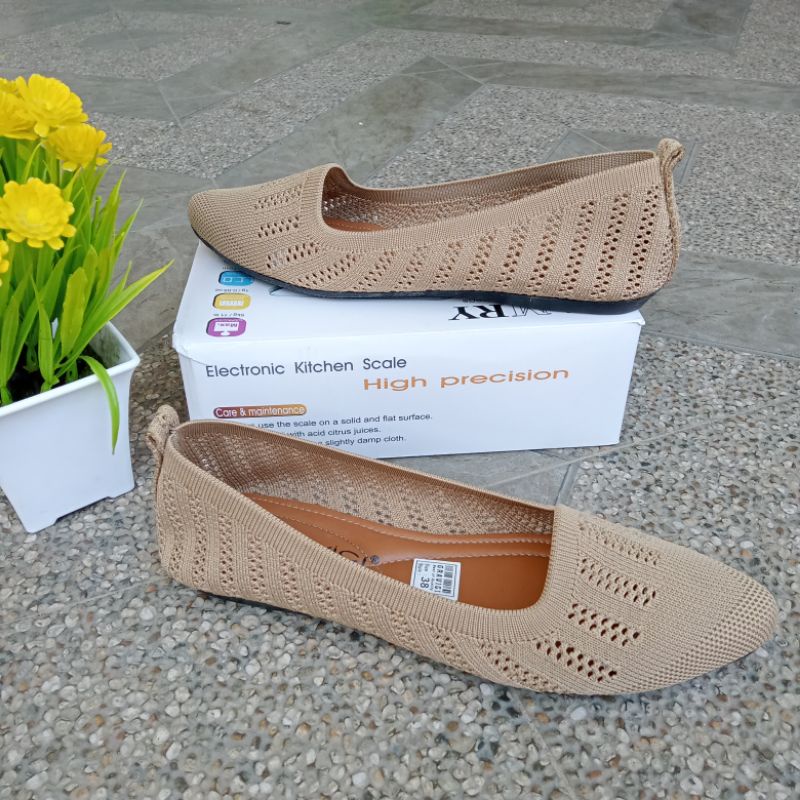 Sepatu Flat Wanita , Sepatu Rajut Import DEO 11, Sepatu Wanita Kekinian