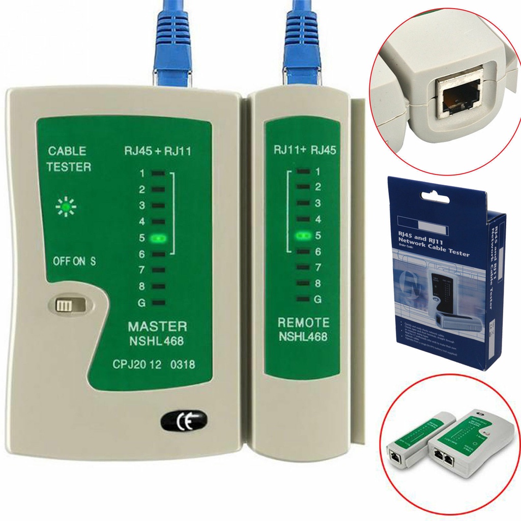 Tester Kabel Network RJ45 RJ11 RJ12 CAT5 UTP LAN Profesiona Cable Tester ( Network Cable Tester )