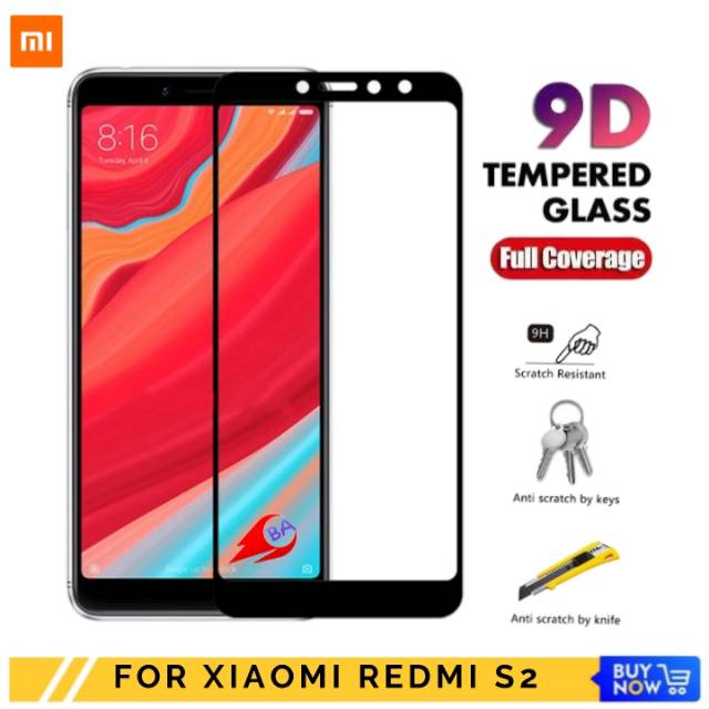 Tempered Glass Xiaomi Redmi S2 Full Screen Guard Protector-TG Anti Gores Redmi S2 Full Layar Premium