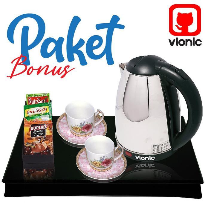 kettle teko listrik nampan VIONIC