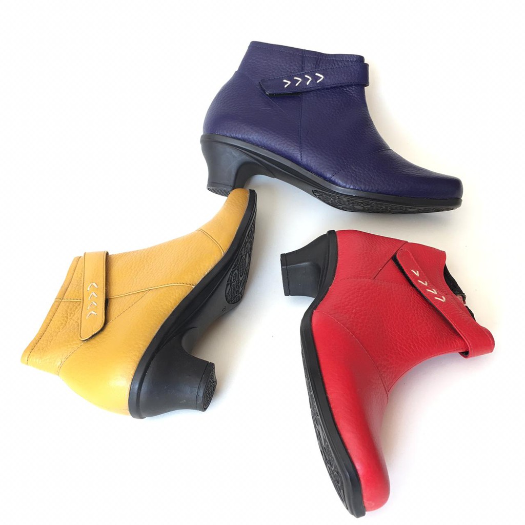 sepatu boots wanita kulit asli