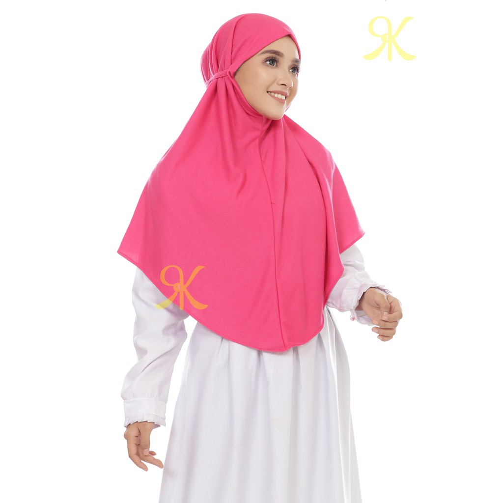 Hijab Instan Bergo Maryam Tali Jumbo Syari Bahan kaos Ujung Tepi DI Jahit