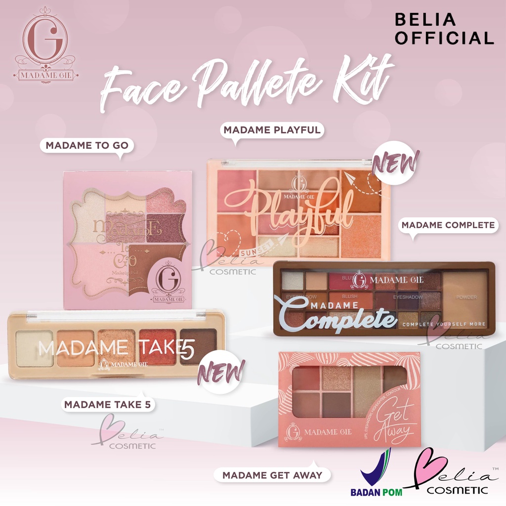 ❤ BELIA ❤ MADAME GIE To Go | GET AWAY Make Up Kit | Complete | Face Pallete | Take5 Palet wajah Madamegie getaway