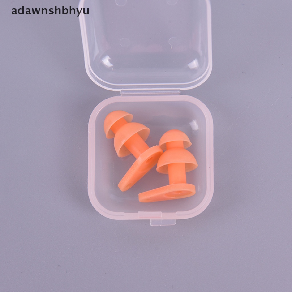 Adawnshbhyu 1pasang Ear Plugs Silikon Anti Air Penyumbat Telinga Aksesoris Renang Olahraga Air