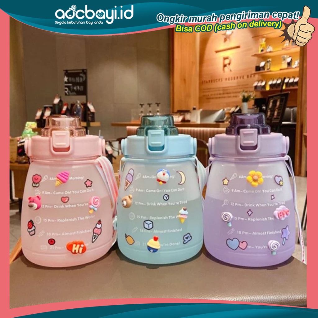 ☀ACCBAYI☀ ACC0049 Botol Minum 1.3 Liter Rainbow Motivasi Kapasitas 1300ML