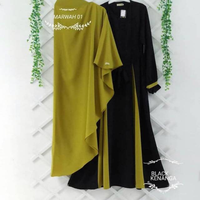 Gamis Marwah set Syari - Baju Gamis Wanita SyariTerbaru