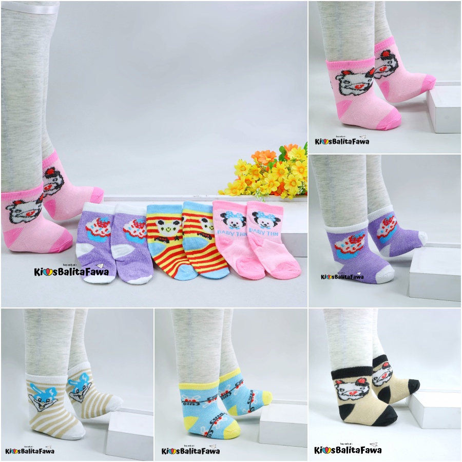 (ISI 3 PASANG) Kaos Kaki Bayi Polos Warna 0-12 Bulan / SNI New Born Month Baby Socks Sepatu Bayi Murah Babycinnamon