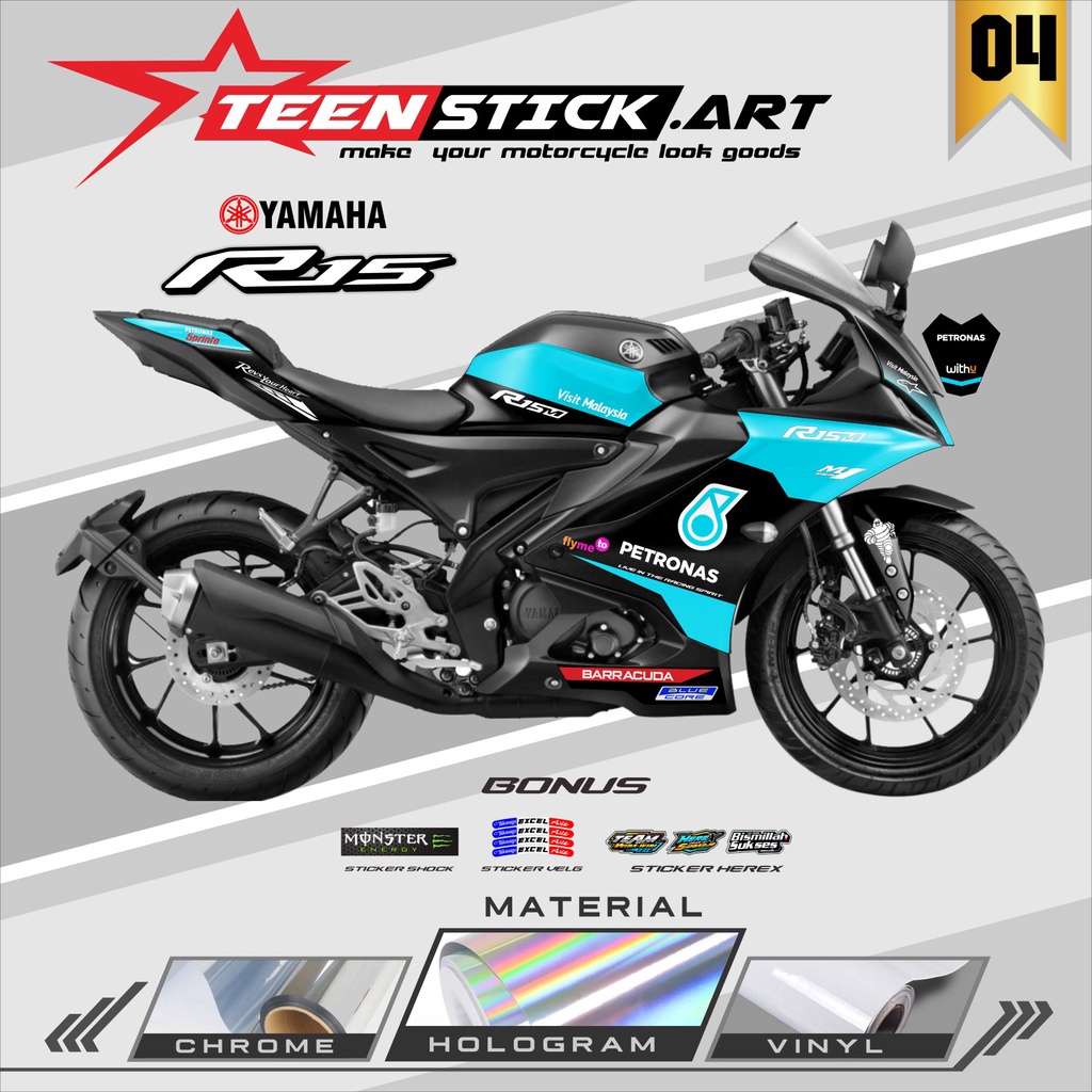 STRIPING R15 V4 - STRIPING HOLOGRAM YAMAHA R15 V4 2022 PETRONAS