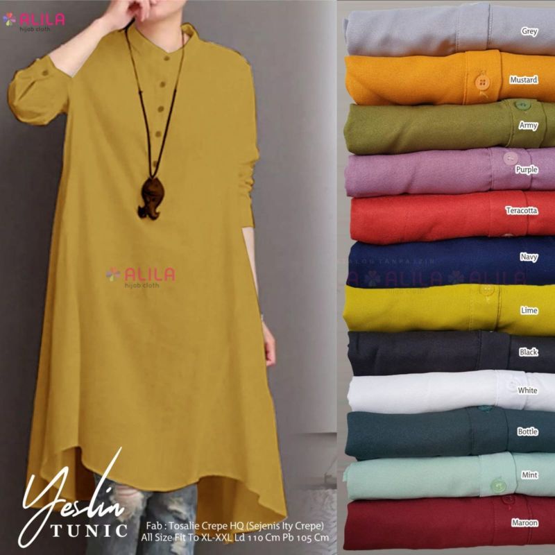 (NEW) BAJU BLOUSE WANITA FASHION MUSLIM //YESLIN TUNIK BY ALILA HIJAB SOLO