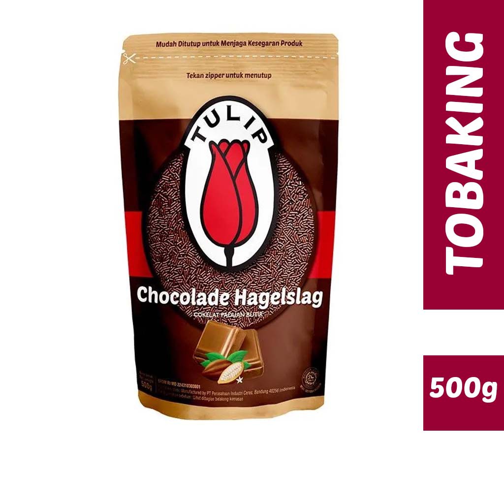 

TULIP Chocolade HAGELSLAG 500 Gram Ziplock Meises Meses Coklat Cokelat Chocolate