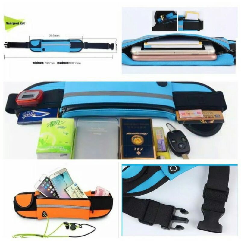 RUNNING WAIST BAG TAS PINGGANG SPORT OLAHRAGA LARI JOGGING WATERPROOF HIGH QUALITY