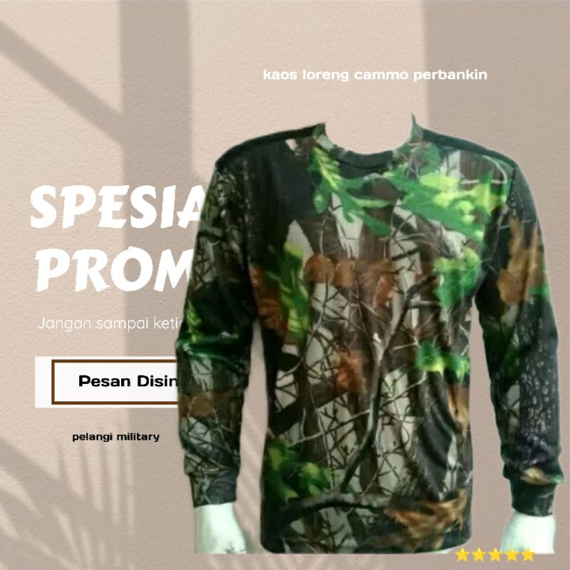 Kaos loreng cammo lengan panjang