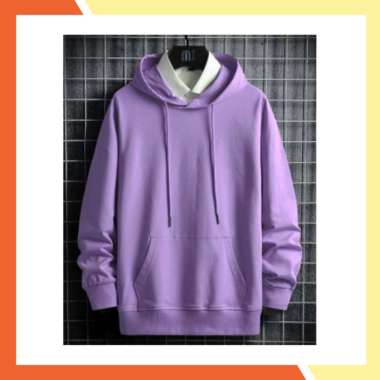 JAKET HOODIE POLOS UNGU LILAC