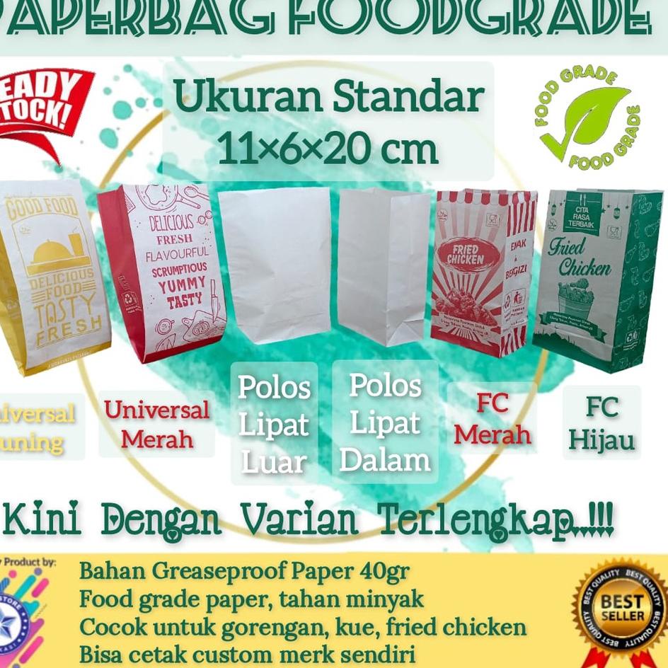 

Ready stock WYCCY 50pcs Kantong Kertas makanan, paper bag makanan, paperbag foodgrade 85 Grosir