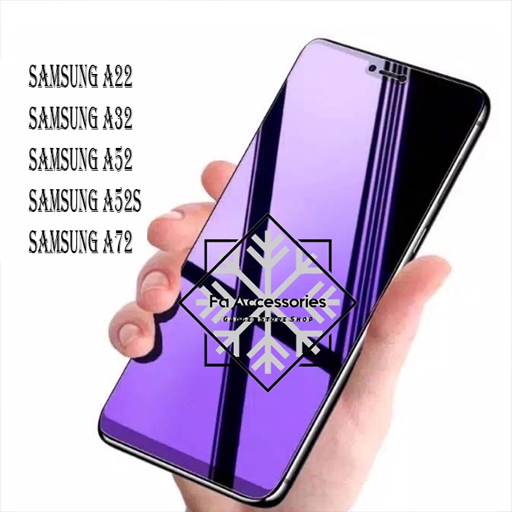 Tempered Glass 99D Bluray Anti Blue Light Full SAMSUNG GALAXY A22 A32 A52 A52S A72 A33 A34 A53 A73 4g 5g S