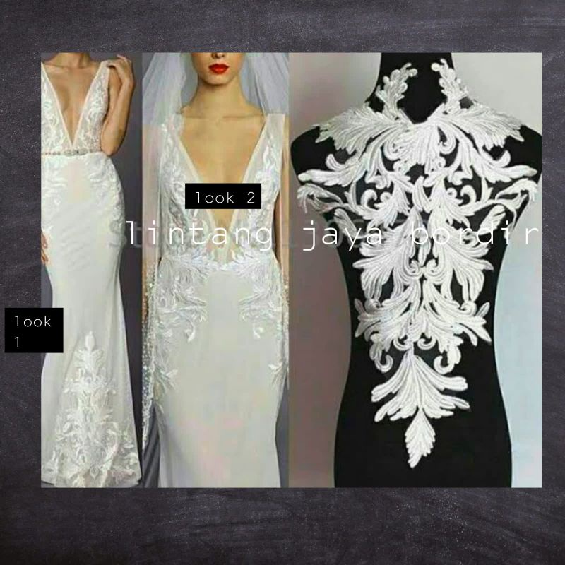 bordir aksesories tempel gaun pengantin