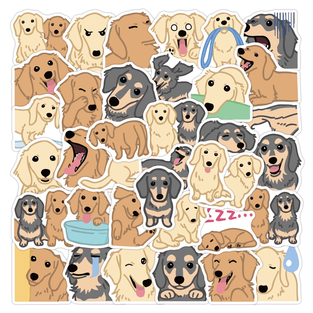 Sosis stiker anjing beagle anjing kartun anjing ekspresi Jurnal bahan golden retriever box hewan pel