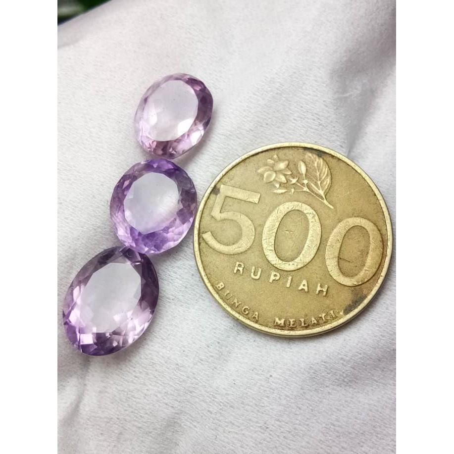 Natural Amethyst Cutting - Batu Permata Kalung Liontin Cincin L2397