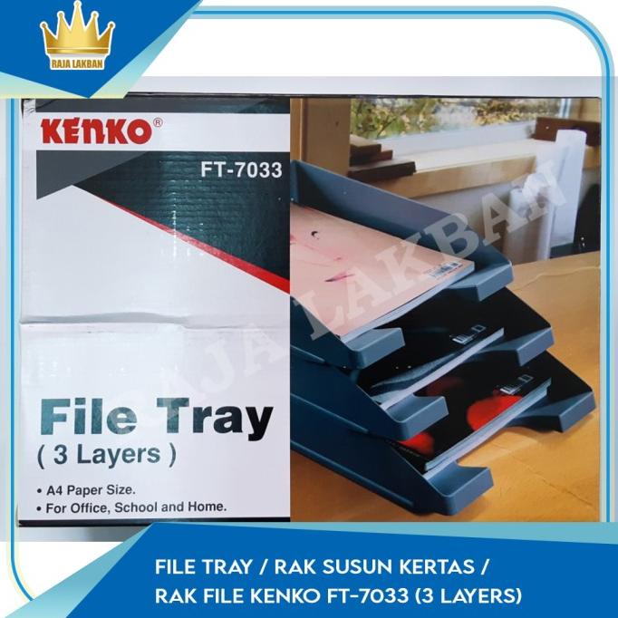 

File Tray / Rak Susun Kertas / Rak File Kenko Ft-7033 (3 Layers) Terlaris