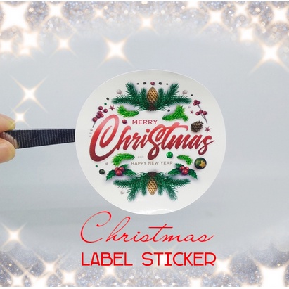 

Christmas Sticker Label Stiker Ucapan Natal Tempelan Hadiah 6 cm v02