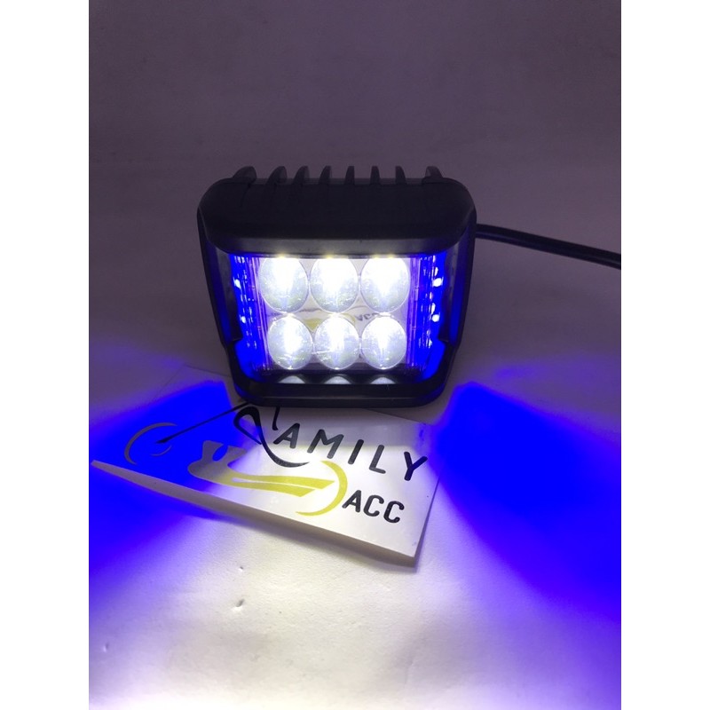Lampu tembak sorot cree/cwl 6 led mini strobo 3x3 led kiri kanan universal
