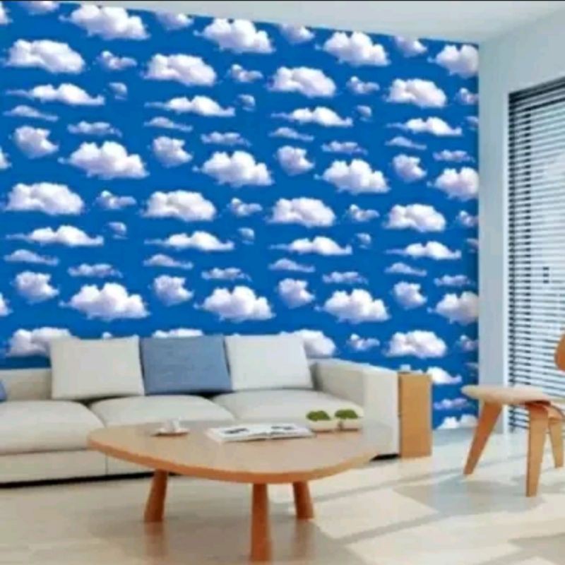 Wallpaper Dinding Awan Biru 8m+ x 45cm