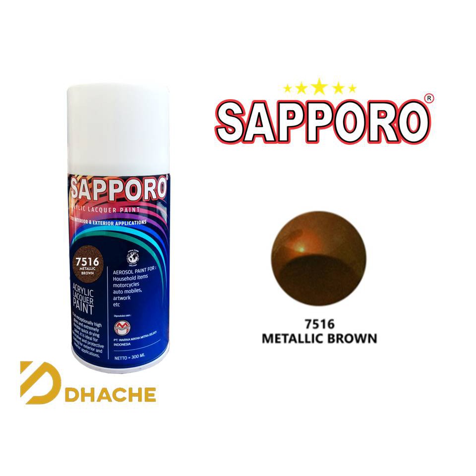 Cat Semprot Sapporo 7516 Metallic Brown / Pylox / pilox / Sapporo Coklat Metalik