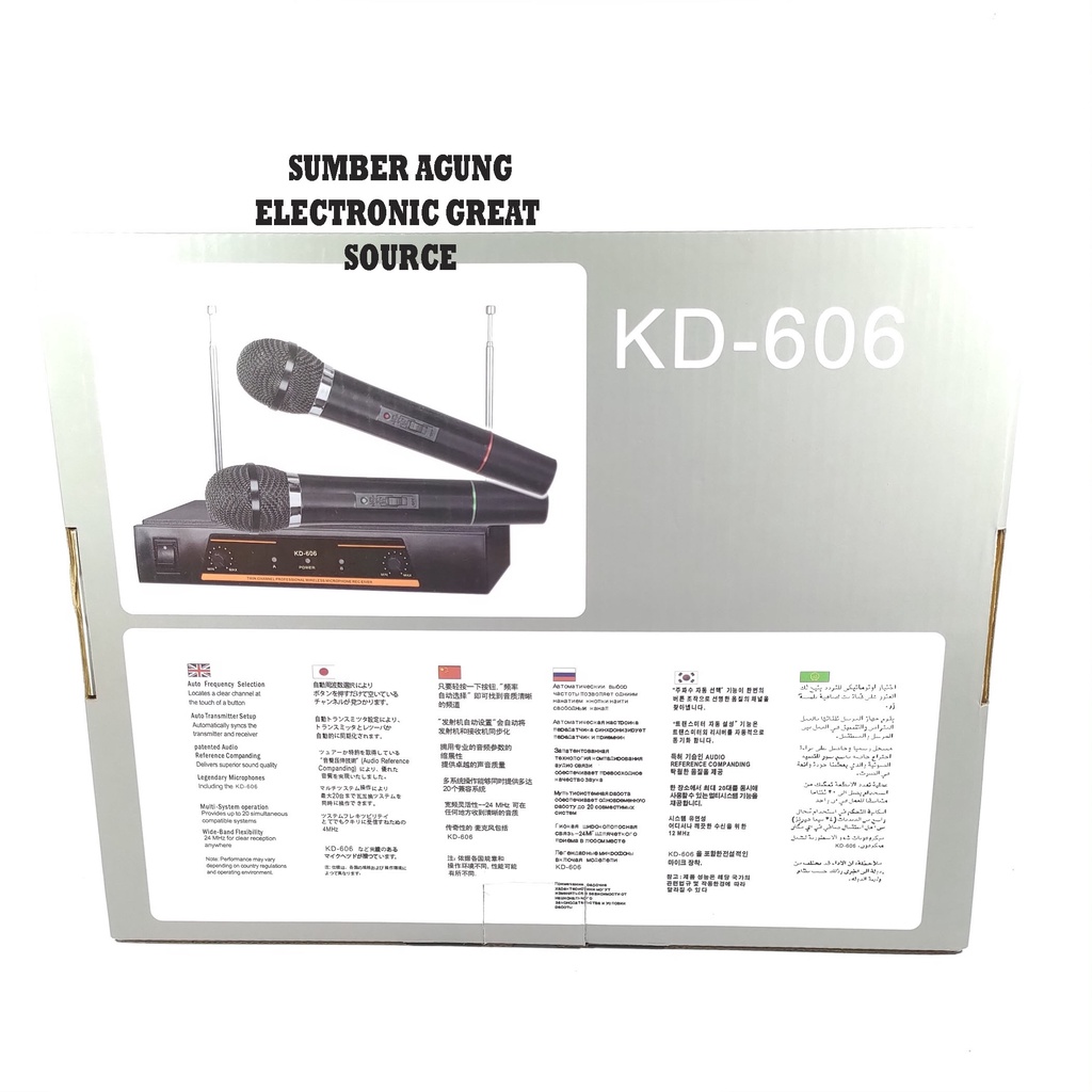 Wireless Microphone KD606 Isi Dua Mic Twin Channel Receiver Mic Tanpa Kabel