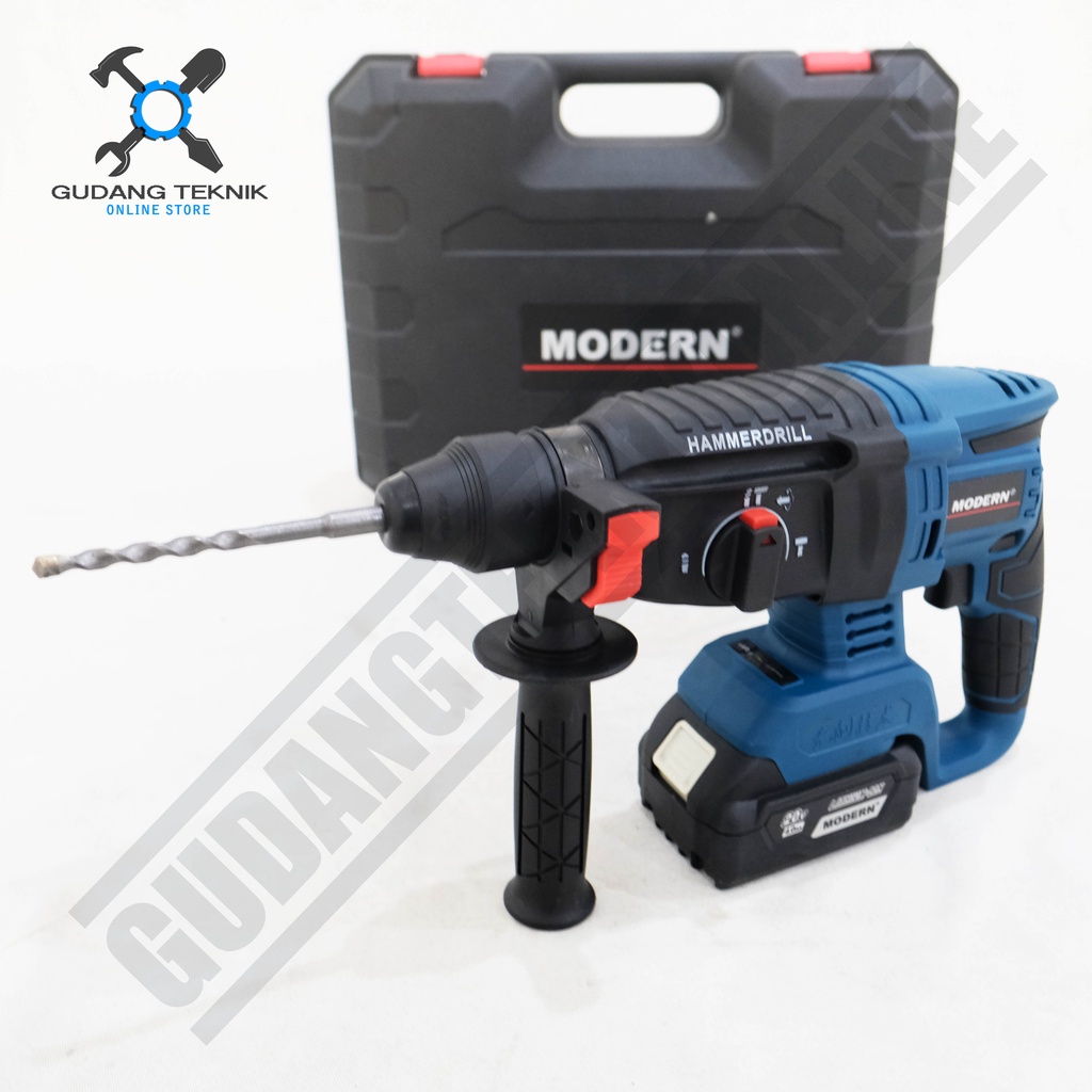 Rotary Hammer Baterai Cordless Modern M-100 / Bor Bobok Beton Cordless Modern M100 Hammer Drill