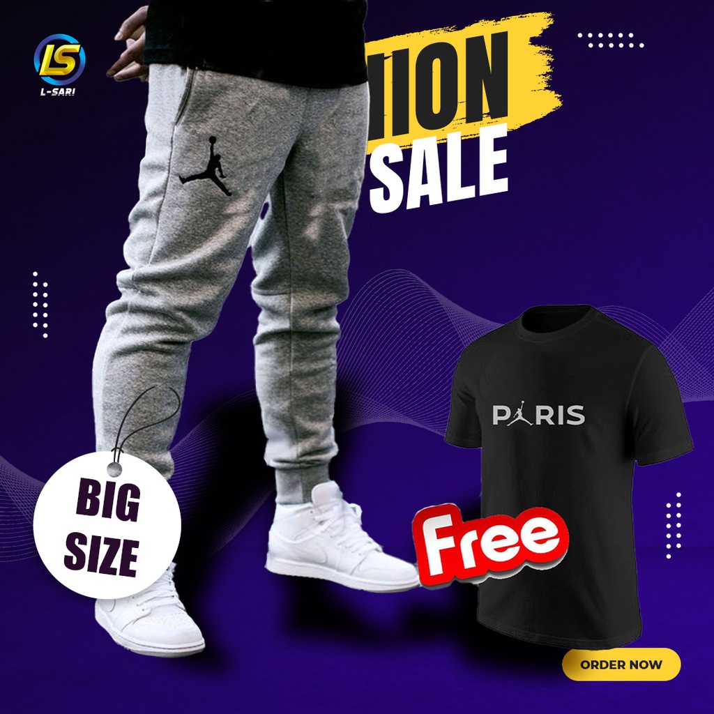 Celana Joger Training Air Jordan BIG SIZE M L XL XXL XXXL XXXXL XXXXXL  Jogger Pria Panjang Free Kao