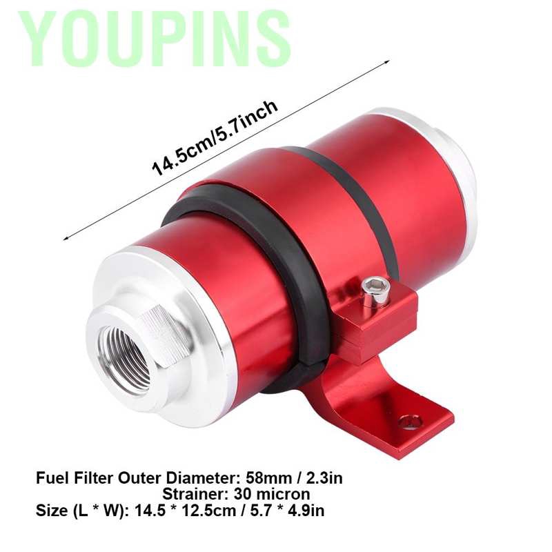 NEW Universal Racing AN6 100 Micron Aluminum Inline Fuel Filter Petrol BLACK NEW Universal Racing AN6 100 Micron Aluminum Inline Fuel Filter Petrol BLACK