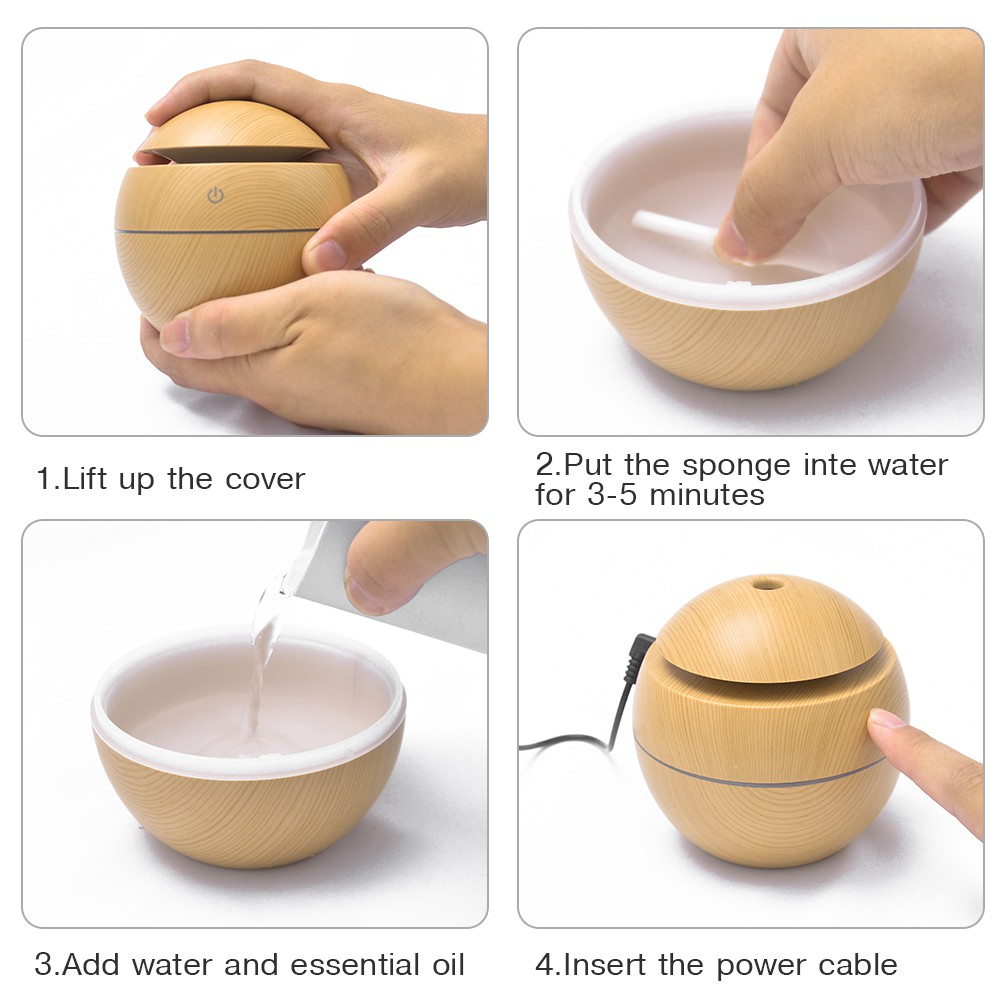 Taffware Aromatherapy Air Humidifier Desain Kayu