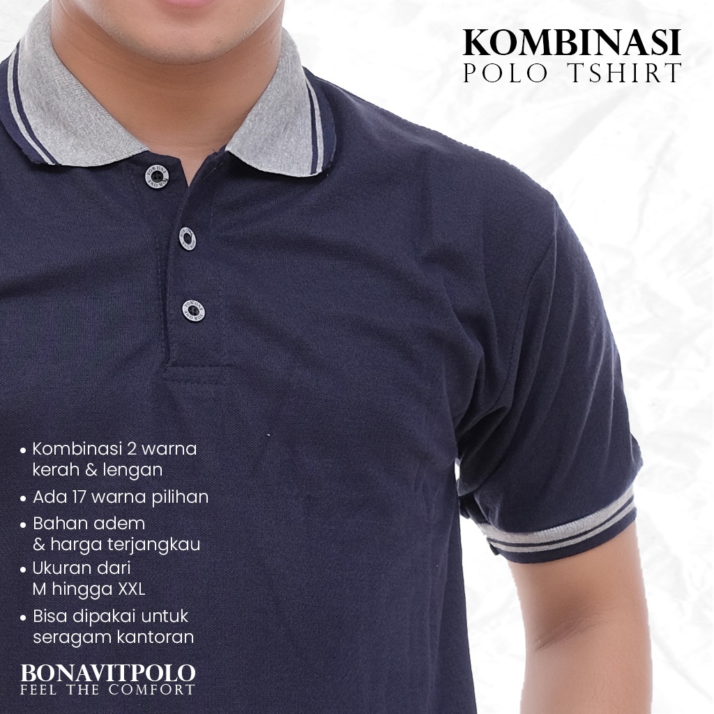 KAOS POLO SHIRT KERAH PRIA DEWASA POLOS KOMBINASI JUMBO XXL LACOSTE STANDART GRADE A TOP POLO PRIA D