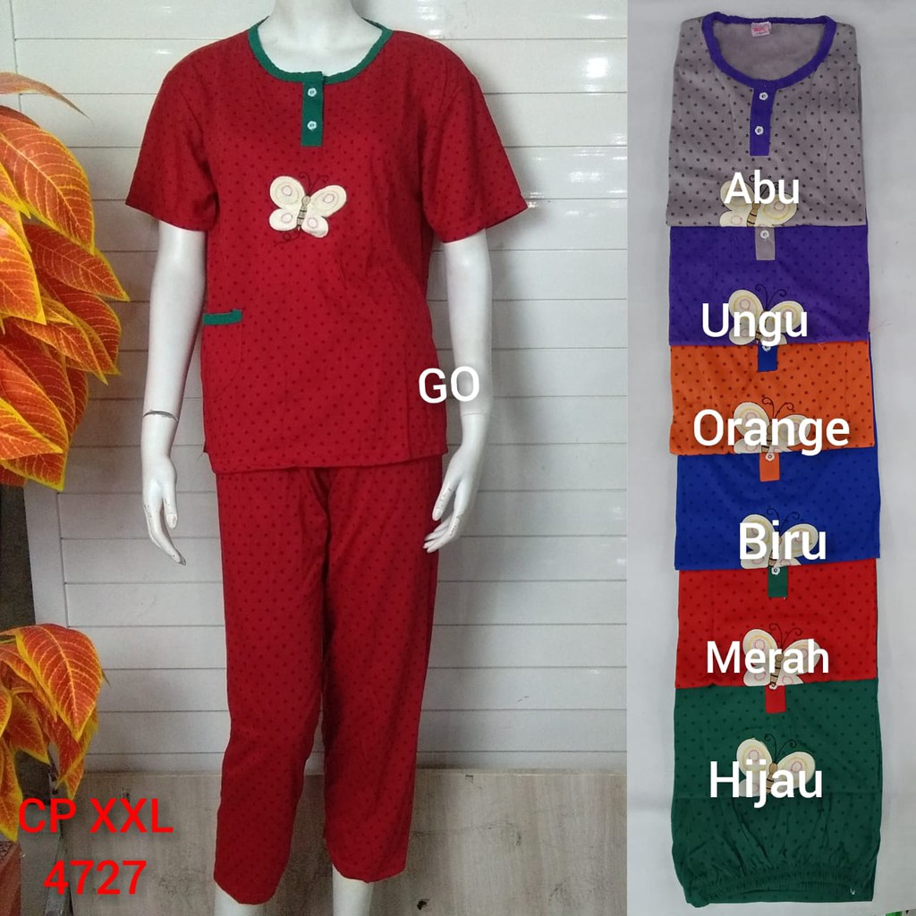 gos BOBO BABYDOLL CP JUMBO Dewasa Setelan Baju Tidur Busui Celana Panjang Lengan Pendek Piyama