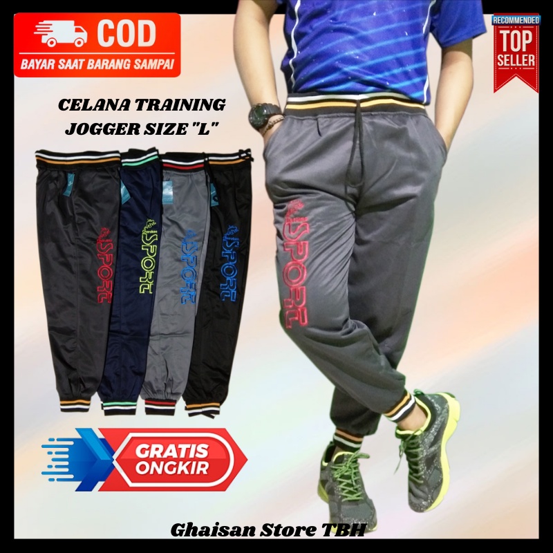 Celana clana olahraga senam training trening running lari jogging joging fitnes gym bahan kain paras