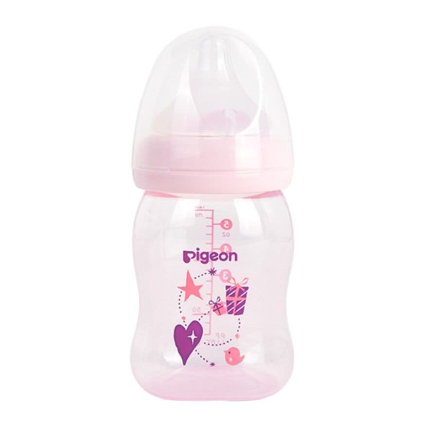 PIGEON Bottle PP Clear Wide Neck 160ml PINK