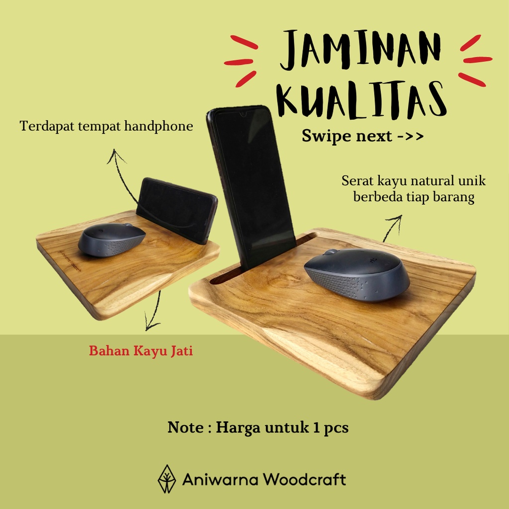 Mouse Pad Stand HP Kayu Jati