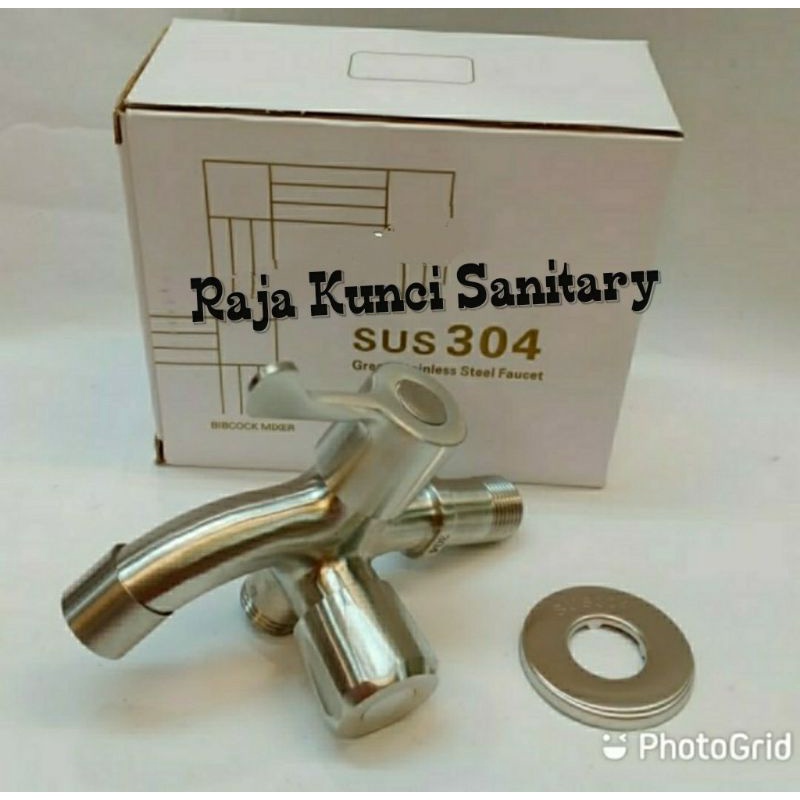 Kran Cabang Stainless SUS 304/Kran shower Stainless/Kran Dinding